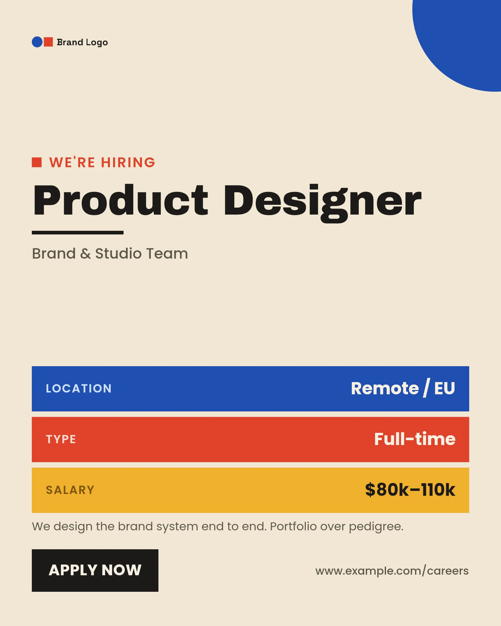 Hiring Card — Bauhaus Block Poster