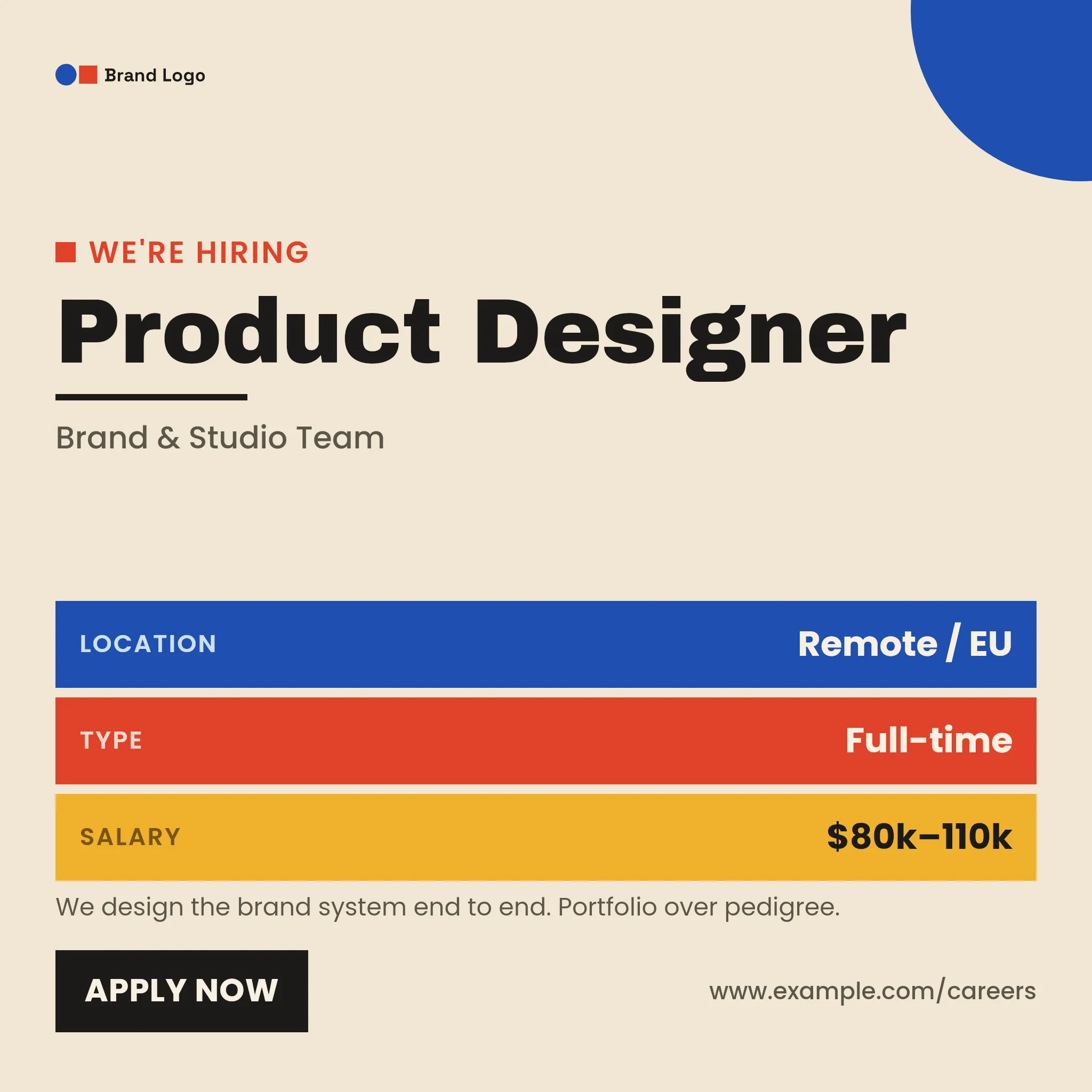 Hiring Card — Bauhaus Block Poster