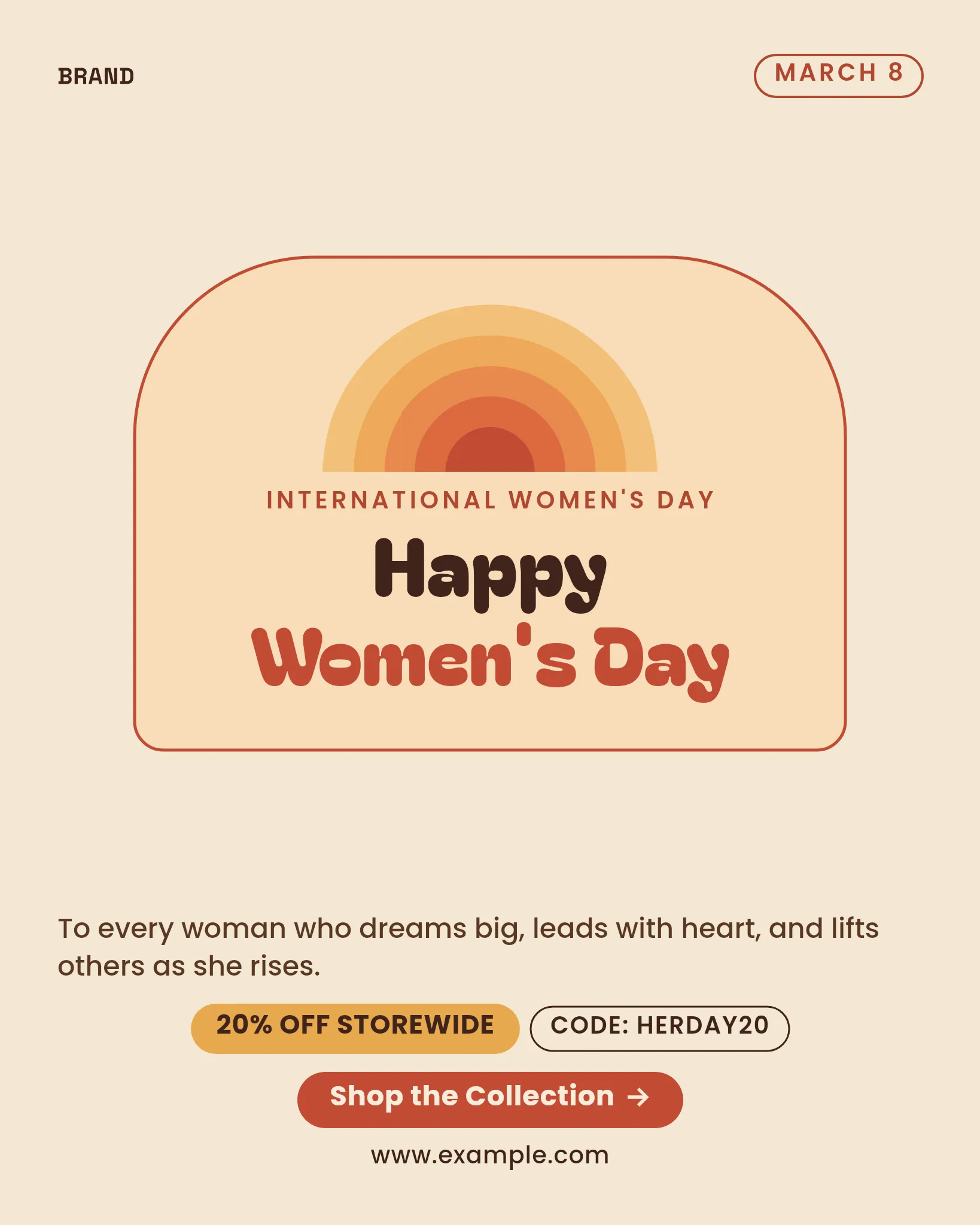 Women's Day — Terracotta Sunrise Arch