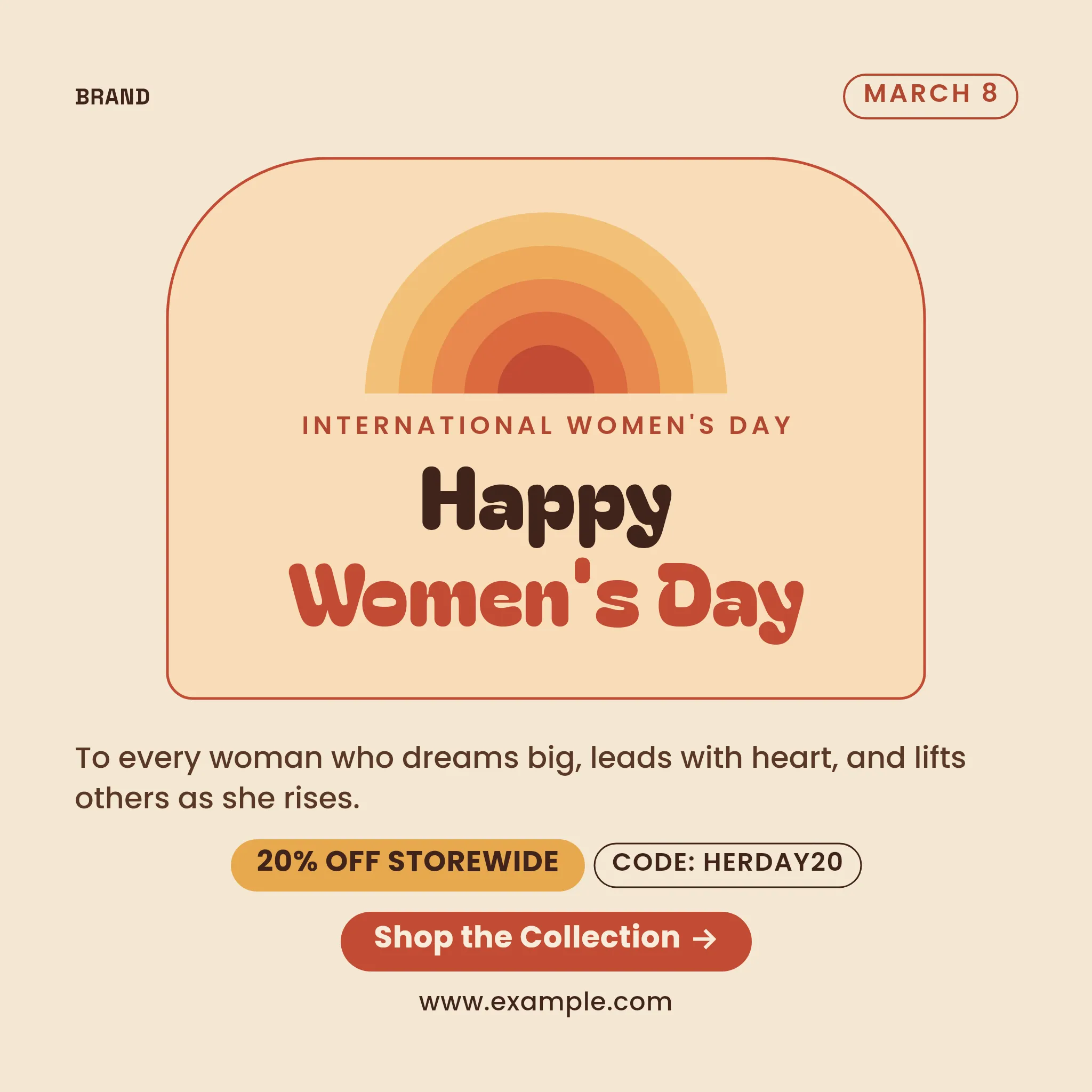 Women's Day — Terracotta Sunrise Arch