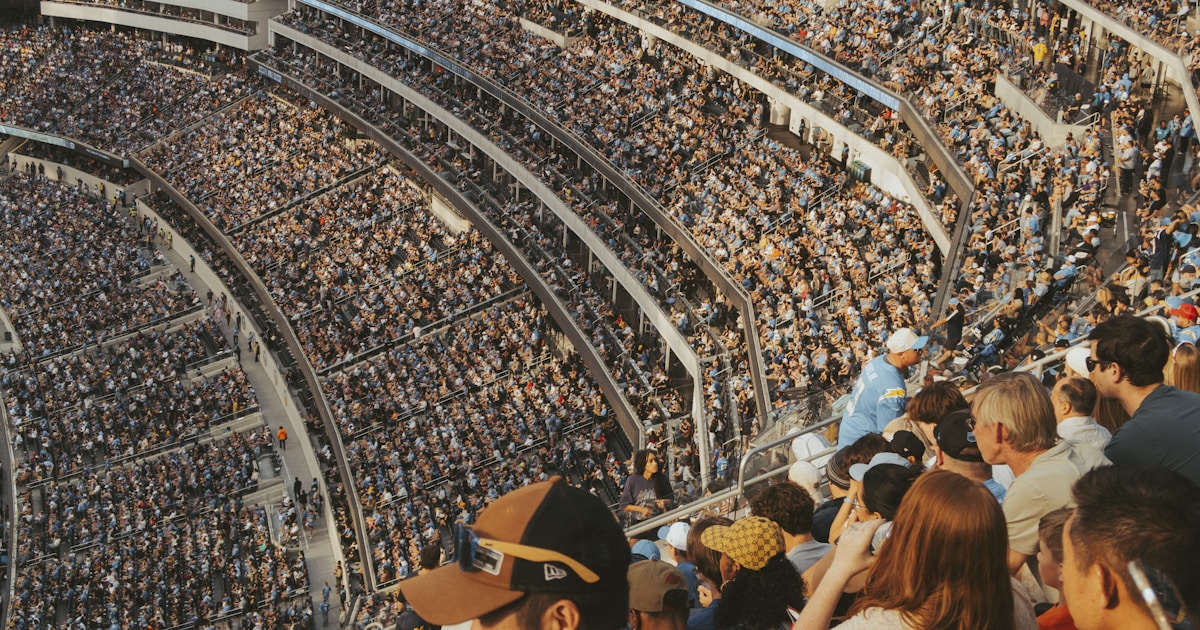 A large crowd of people in a stadium